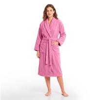 Bathrobe in 100% Cotton Rose Pink